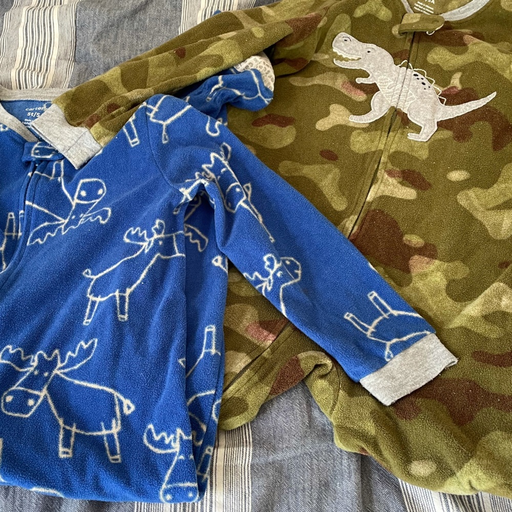 Two Pair of Boy’s footsie pajamas; 5T